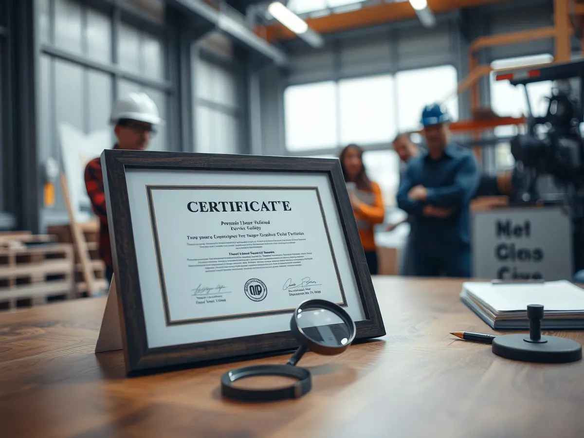 ISO 9001认证证书展示，体现质量管理体系资质